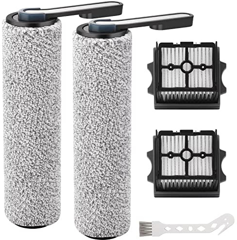 MXZONE S5 Combo Only, Replacement Brush Roller for Tineco Floor ONE S5 Combo Cordless Wet Dry Vacuum Cleaner Accessories, 2 Brush Roller, 2 HEPA Filters
