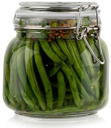 Galashield Glass Jars with Airtight Lids Food Storage Jars Leak Proof Canisters with Clear Preserving Seal Wire Clip Fastening for Kitchen Canning Pickling [25 oz]