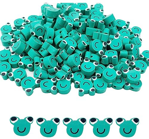 100 Stück lose Abstandshalter in Frosch-Polymer-Ton, 10 mm, niedliche Perlen für Frauen, DIY-Haarspangen, Halsketten, Armbänder, Schmuck, Ohrringe, Handarbeit