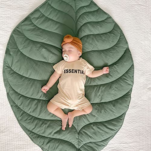 Yolispa Baby-Spielmatte, Blattform, Baumwolle, Kinderzimmerteppich, Krabbelmatte, Kinderzimmerdekoration