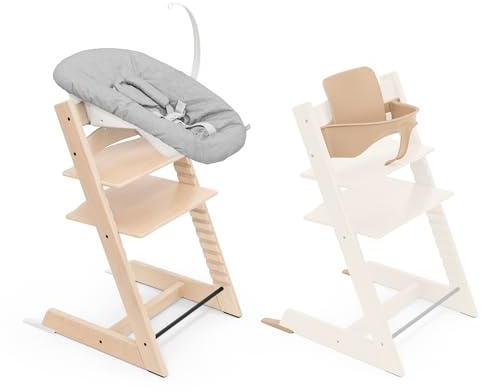 Sedia Tripp Trapp con Newborn Set e Baby Set, Naturale - Design sicuro, regolabile ed ergonomico