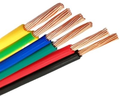 Circuits Solide Fils électriques en cuivre à noyau unique, 20awg, 12awg, 0.5mm, 1.5mm, 10mm, câble souple, toron carré Connecteur Métier à tisser (Color : Red, Size : 5Meter 10 AWG-6mm2)