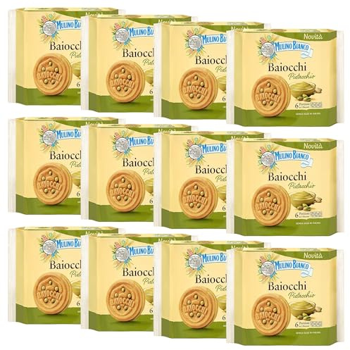 MULINO BIANCO Baiocchi Pistacchio - biscotti con ripieno al pistacchio 168g x 12 parcelle