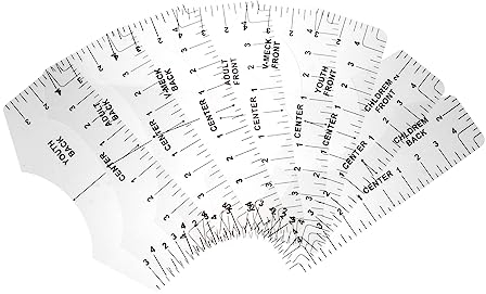 STOBOK 8St T-Shirt Führungslineal Beschläge für Rollos T-Shirt-Ausrichtungslineal Nähen werkzeug T-Shirt-Größentabelle Lineal Leitfaden Rundhals Zentimeter Lineal PVC