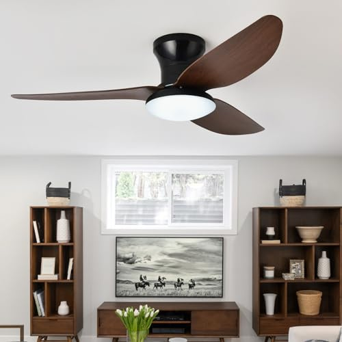 Dceinz Grande Plafonnier Ventilateur de Plafond Salon Dimmable Télécommande LED Lustre Ventilateur De Plafond Réversible Silencieux Dc Lumiere Ventilateur Plafond 6 Vitesses Smart Pour Chambre