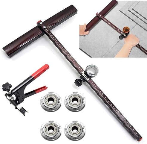 MFYDPP Manual Tile Glass Cutter,Professional Ceramic Tile Floor Mirror Cutting Machine,with Tile Plier,4* Alloy Cutting Blade Wheel,The Maximum Cutting Width Is(0.6m/0.8m/0.9m)(Size:0.8m)