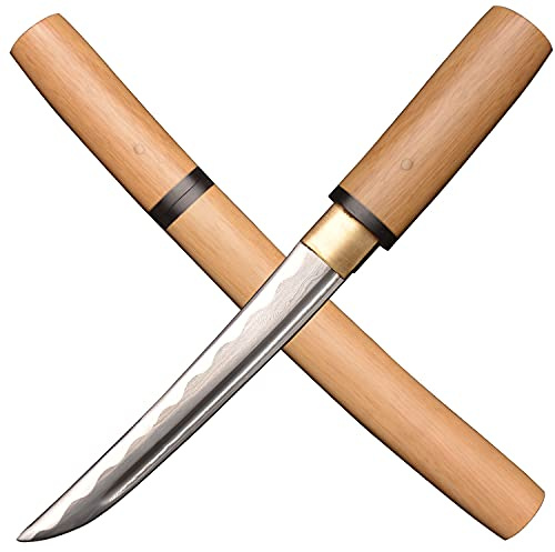 LQZJG Mini Katana Schwert Tanto Kleines Kurzschwert 1045 Medium Carbon Steel Full Tang Hand Geschmiedete Reverse Klinge Sharp 42 cm