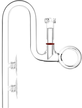 JARDLI Glass Lily Pipe Spin Outflow with Surface Skimmer for Aquarium Planted Tank (13mm for 12/16mm (1/2'' i.d.) tubing)