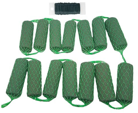 Gacqpli Ghirlanda di schiuma per fiori, kit blocchi di spugna per fiori,Blocchi di assorbimento floreale ghirlanda di schiuma di spugna di fiori 14X | Blocchi di spugna verde per piante da interno ed
