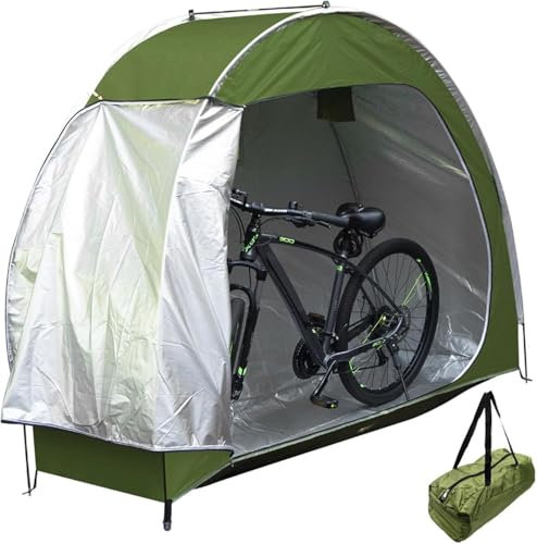 DFANCE Bike Tent,Waterproof Oxford Bike Shed,Portable Bike Storage Tent Built-In Storage Pockets and Ventilation Windows,Bike Covers,Storage Tent