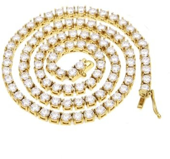 Calefee Kette Iced Out Herren 46 cm, Venezianerkette Frauen 4mm Breit Hip Hop Ketten Männer Ohne Anhänger