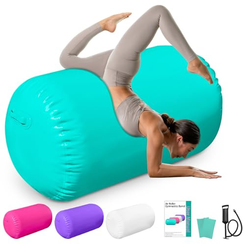 Heipigo Air Roller Ginnastica, Tapis De Gymnastique Airtrack Gonflable Baril Pour Back Handspring Trainer, Adapté Au Tumbling Cheerleading Training Yoga Palestra, Avec Pompe À Air Manuelle