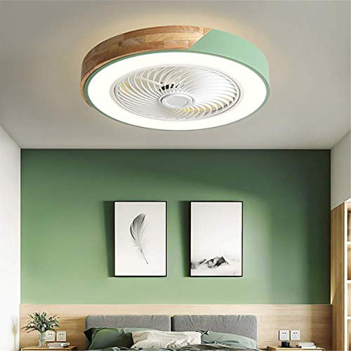 ZYGPH Ventilatore da soffitto in Legno per Camera da Letto con luci e Telecomando, Montaggio a Filo, Ventilatore da soffitto per Soggiorno, Moderno Ventilatore da soffitto a LED dimmerabile