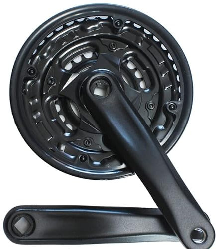 SHUNMIN Kurbelgarnitur Mountain Bike Crankset Aluminiumlegierung Kurbel Stahlkettenrad Zähne Platte Disc 6/7/8 Geschwindigkeiten 42-34-24T 170mm Länge Fahrrad Kurbel