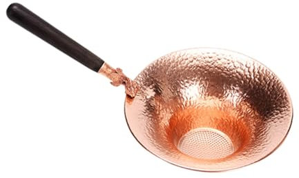 VICASKY Colino Da Tè in Rame Motivo a Pesce, Infusore Manico in Legno Portatile, Setaccio Riutilizzabile Per Filtro Tè, Adatto a Preparazione e Degustazione Quotidiana