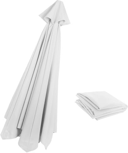 Telo Ombrellone Copertura Di Ricambio Rotondo Baldacchino Rechange Tessuto Impermeabile Tettoia per Giardino Piscina Cortile Ombra 6 8 Stecche(Bianco,8Ribs-2.30M/7.5FT)