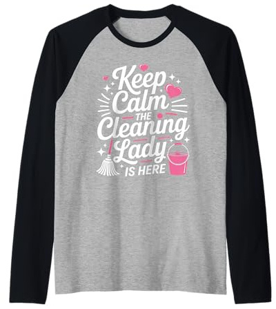 Cleaning Lady Housekeeping Cleaning Lover Housekeeper Raglan Baseball Tee
