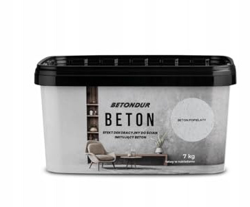Betondur BETON Betonoptik Wandbeschichtung – gebrauchsfertige Dekormasse für Innenwände – Farbe Aschgrau – 7 kg – Loft & Industrial Design – Made in Europe