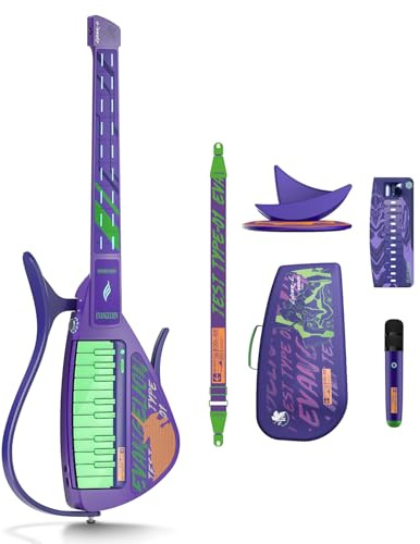 Enya CYBER-G Smart E-Gitarre – Offizielle Evangelion Kollaboration, Innovative Saitenlose E- & Akustikgitarre aus Carbonfaser mit App-Learning, Effekten & Bluetooth, Tragbare Reisegitarre | Offizielle Evangelion Kollaboration, App-Learning, Effekte & Bluetooth, tragbare Reisegitarre für kreative Musiker