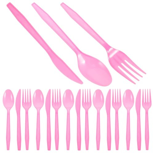 PATKAW Disposable Cutlery Set 3 Sets 36pcs Plastic Spoon Fork Blade Party Serving Silverware Kit Portable Single Use Tableware for Events and Gatherings