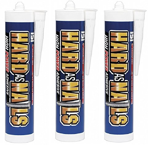 3 X CARTRIDGES HARD AS NAILS INTERIOR NO MORE NAILS SOLVENT FREE ADHESIVE