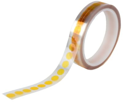WETEC Polyimid-Klebepunkte, 1.000 St. auf Rolle, 10 mm (Kapton-Klebepunkte Abdeckband Lötabdeckband Ronden Temperaturbeständig)