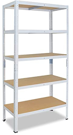 shelfplaza Home 200x110x30cm Schwerlastregal weiß mit 5 Böden x 175kg | Kellerregal · Lagerregal · Metallregal · Regale für Kellerraum · Steckregal · Abstellraum Regal