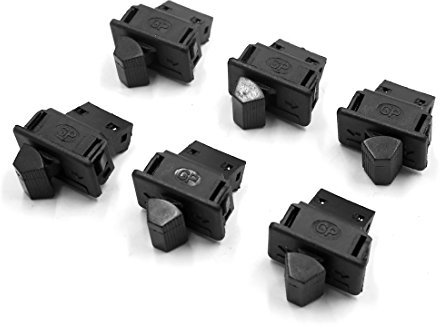 sourcing map 6Pcs 3 Patillas Botón Pulsador Negro Interruptor de Luz Intermitente para Scooter Moto