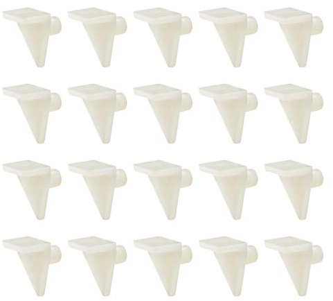 sourcing map Plastic Shelf Support Pegs 20pcs 5mm Cabinet Shelf Clips Shelf Bracket Holder Peg for Kitchen Furniture Book Shelves Supplies