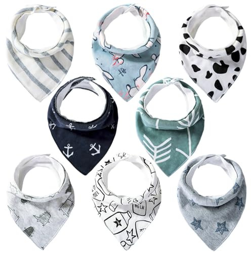 Lekebaby Baby-Bandana-Lätzchen für Jungen und Mädchen, Unisex, Zahnungslätzchen, weicher Stoff für 100 % Komfort, saugfähig, mit verstellbaren Druckknöpfen, Geschenke für Neugeborene und Kleinkinder,