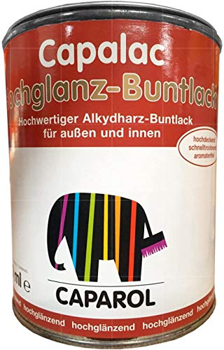 CaparCapalac Hochglanz-Buntlack 750 ml - Hochwertiger Bautenlack RAL 8011 Nußbraun