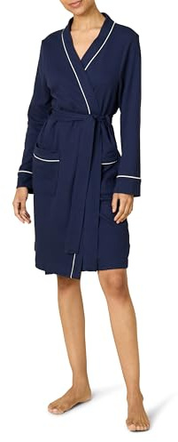 Amazon Essentials Women's Lightweight Waffle Mid-Length Dressing Gown (Available in Plus Size), Navy, M