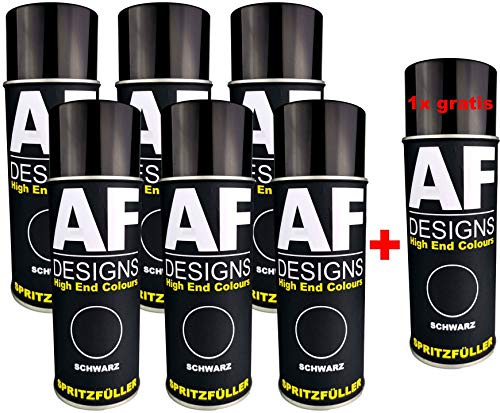 Alex Flittner Designs 6+1 Spritzfüller Spritzspachtel Spraydose schwarz | 1K Spritzspachtel/Spritzfüller mit ausgezeichneter Haftung und sehr hoher Füllkraft