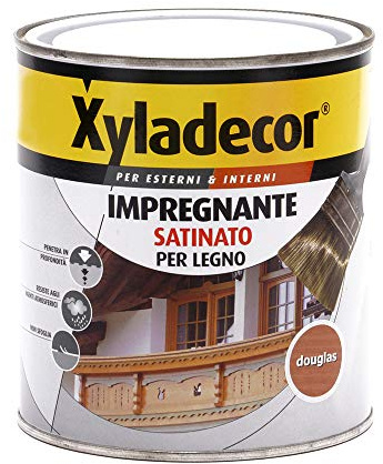 Xyladecor SMALTO IMPREGNANTE LEGNO per Interni e Esterni, a solvente effetto satinato DOUGLAS 750ML, Douglas Satinato, 750 ML