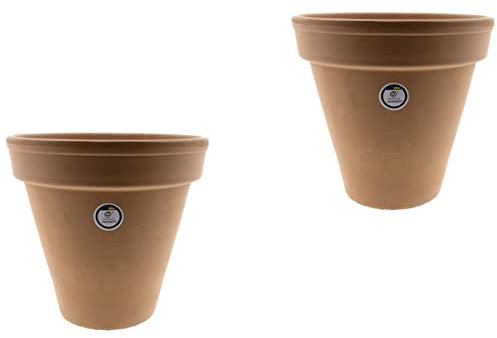 Céramique Ramequin | pots en terre rouge | Grand pot | pots en céramique | pots extérieurs | pot de fleurs Modèle J32 - Pack x2 | 23 x 23 x 22 cm