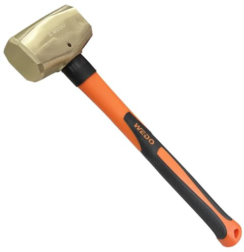 WEDO Marteau de club anti-étincelles - Poids : 0,9 kg - Marteau de sécurité sans étincelles - Bronze aluminium - Norme DIN - Certificat BAM et FM
