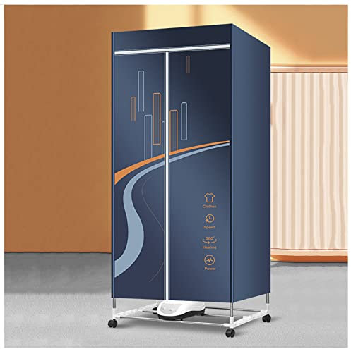 PJDDP Tendedero Secador Eléctrico 1300W con Control Remoto y Temporizador, Tendedero Eléctrico Plegable de 2 Niveles con Cubierta, Tendedero de Ropa Eléctrico a Bassa Energia para Interiores,Azul