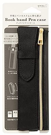 DESIGNPHIL Midori 41821006 Stifteetui, Book Band Stifteetui, Schwarz A, für B6-A5, Schwarz, Für B6-A5