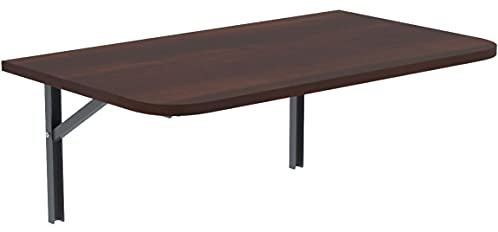 AKKE Klapptisch Wandklapptisch, klappbar faltbar, 60cm x 60cm, Dunkles Nussbaumholz