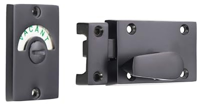 Infinity Decor Matt Black Vacant & Engaged Sign Indicator Bolt, Zinc Bathroom WC Privacy Toilet Door Lock