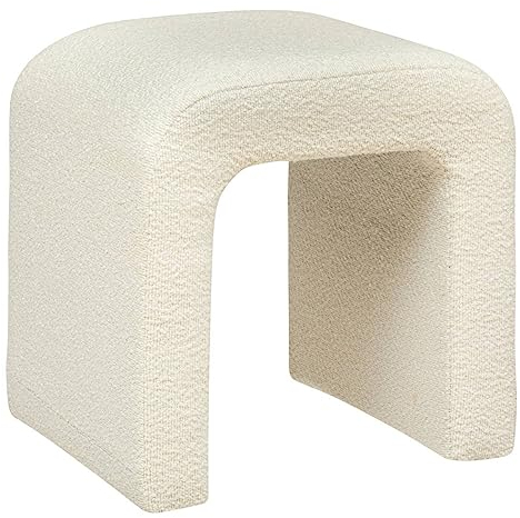 Atmosphera - Hocker Sevi Bouclé - 41x35 cm - Weiß