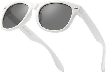 Komonee Kids Flexible Polarized Silicone Drifter Sunglasses Classic Style Retro Sun Shades Eye Glasses UV400 Protection Unisex For Boys and Girls Age 3-10