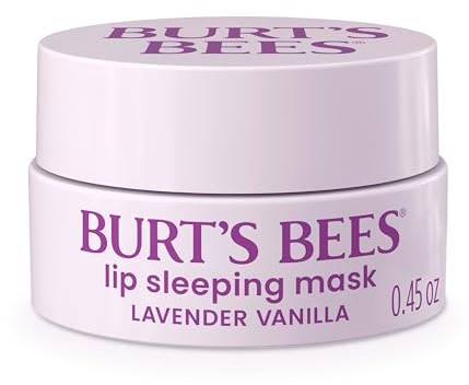 Burt’s Bees Lavender Vanilla Lip Sleeping Mask, With Hyaluronic Acid and Squalane Moisturizer To Instantly Hydrate Lips, Overnight Mask and Treatment, 0.45 oz.