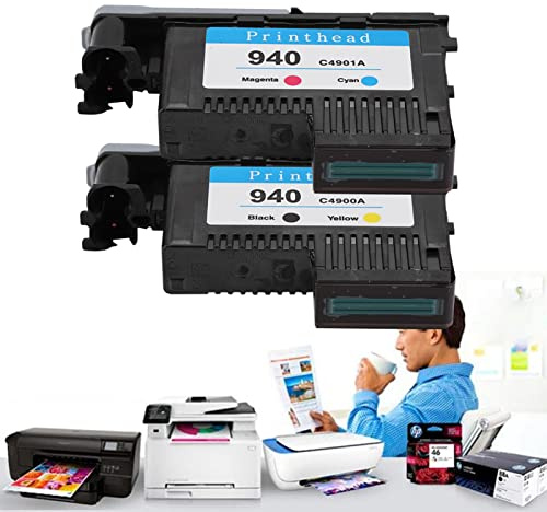 Officejet Pro 8500A Druckkopf,Elektronische Appnce,Niedlichere Lagen,Drucker Tinte & R,Hohe Menge Druckkopf Für 940 C4900A C4A Für 8000 8500 Serie () (Schwarz Und Gelb + Rot Und Blau)