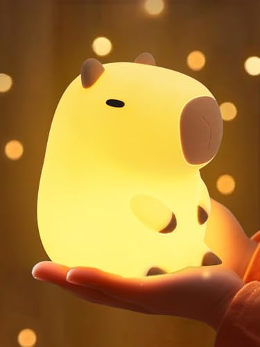 YuanDian Capybara Night Light - Adorable Gift for Women, Teen Girls, and Babies. Decorate Kids' Bedroom with Cute Silicone Capybara Nightlights - for Children and Toddlers