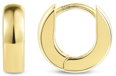 ALEXCRAFT Chunky Ohrringe Gold Creolen Klein Damen 14K Vergoldete Ohrringe Geschenk für Frauen Freundin Mama Mädchen