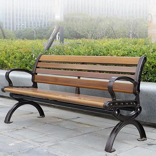 CMYCYDDPLY Gartenbank, Parkbank, Terrassen Gartenbank, Hinterhofbänke, Parkbank mit Rückenlehne und Armlehnen, for Garten, Veranda und Park (Color : 60cm, Size : 180cm)