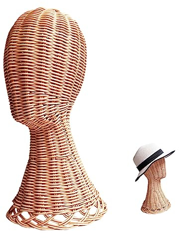 HOMOCONO Rattan Hutständer Gewebt Für Schreibtisch Hutständer Rattan-kappenhalter Zur Aufbewahrung Und Präsentation Von Baseballcaps Und Sportmützen