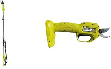 RYOBI - Coupe-Branches Télescopique 18V One + - Lames Bypass - Capacité de Coupe 32 mm & Sécateur Électrique 18V One+ - Lames Bypass Chromées en Acier Carbone Japonais SK5