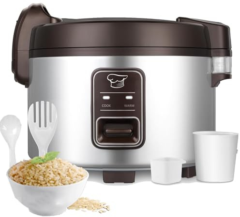 GOLREAN 15.8QT Large Commercial rice cooker 84 cups cooked / 32 cups uncooked rice Commercial Electiric Rice Warmer for 60-70 people, with One-Touch Operation